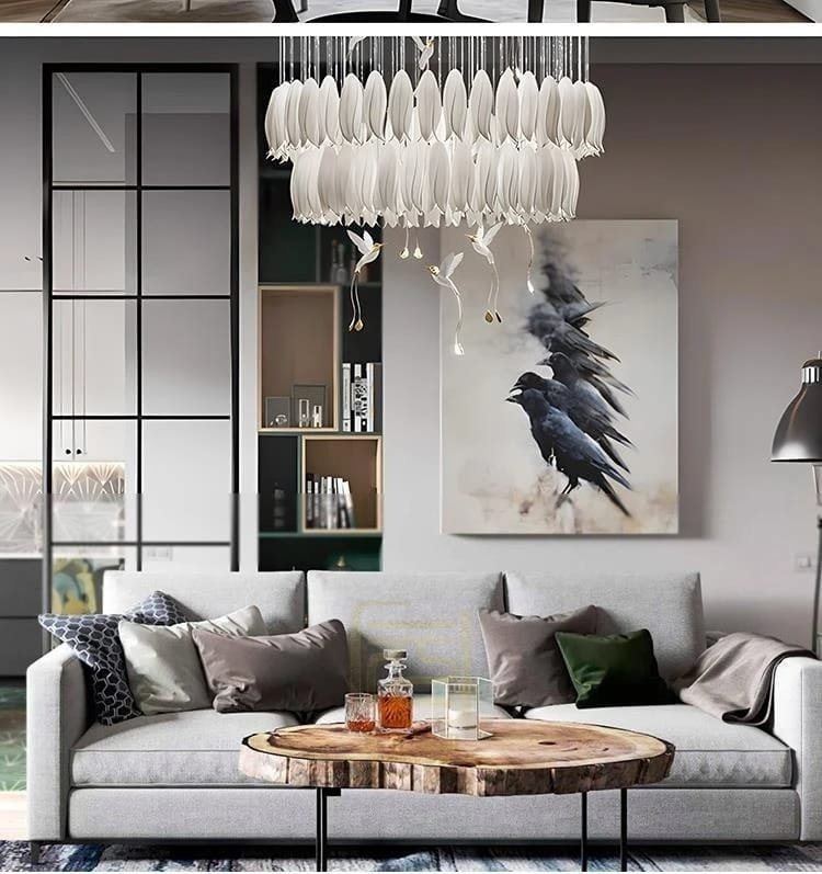 Modern Ceramic Ceiling Chandelier Custom Made For Staircase Loft Stairway Modern Ceramic Ceiling Chandelier Custom Made For Staircase Loft Stairway