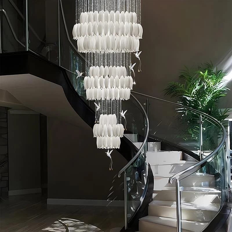 Modern Ceramic Ceiling Chandelier Custom Made For Staircase Loft Stairway Modern Ceramic Ceiling Chandelier Custom Made For Staircase Loft Stairway