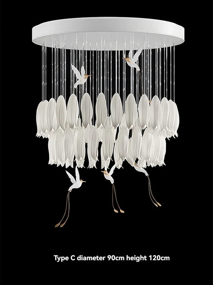 Modern Ceramic Ceiling Chandelier Custom Made For Staircase Loft Stairway Modern Ceramic Ceiling Chandelier Custom Made For Staircase Loft Stairway