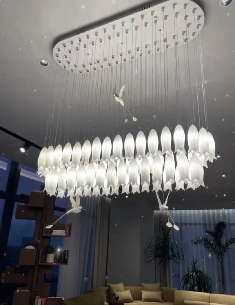 Modern Ceramic Ceiling Chandelier Custom Made For Staircase Loft Stairway Modern Ceramic Ceiling Chandelier Custom Made For Staircase Loft Stairway