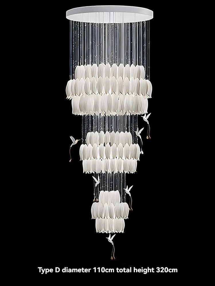 Modern Ceramic Ceiling Chandelier Custom Made For Staircase Loft Stairway Modern Ceramic Ceiling Chandelier Custom Made For Staircase Loft Stairway