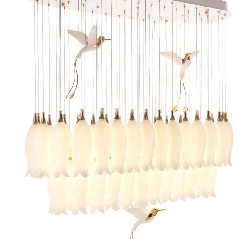 Modern Ceramic Ceiling Chandelier Custom Made For Staircase Loft Stairway