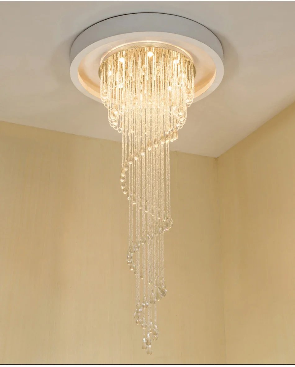 Modern Crystal Bespoke Chandelier Designs Spiral Staircase Lamp Modern Crystal Bespoke Chandelier Designs Spiral Staircase Lamp
