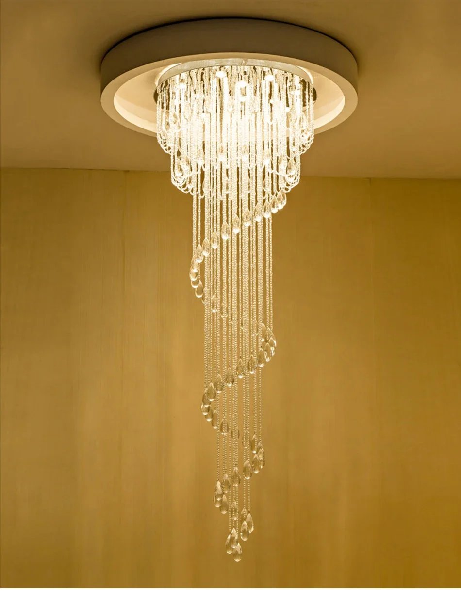 Modern Crystal Bespoke Chandelier Designs Spiral Staircase Lamp Modern Crystal Bespoke Chandelier Designs Spiral Staircase Lamp