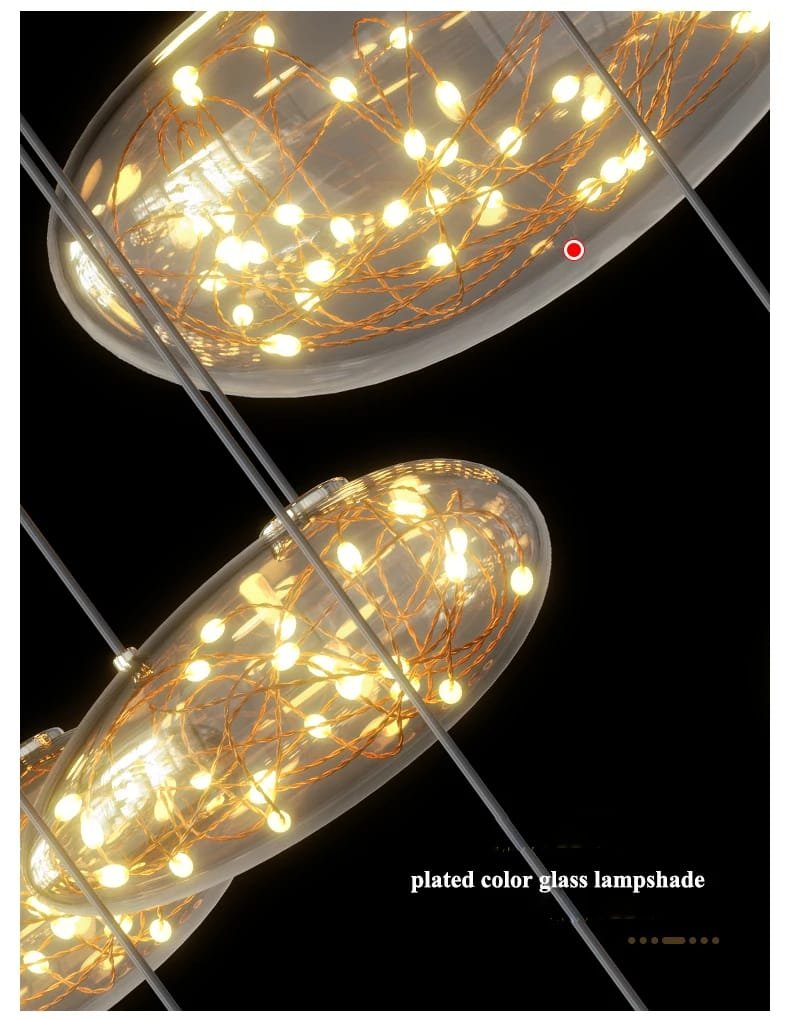 Modern Stars Glass Custom Chandelier Lighting Stair Hanging Light