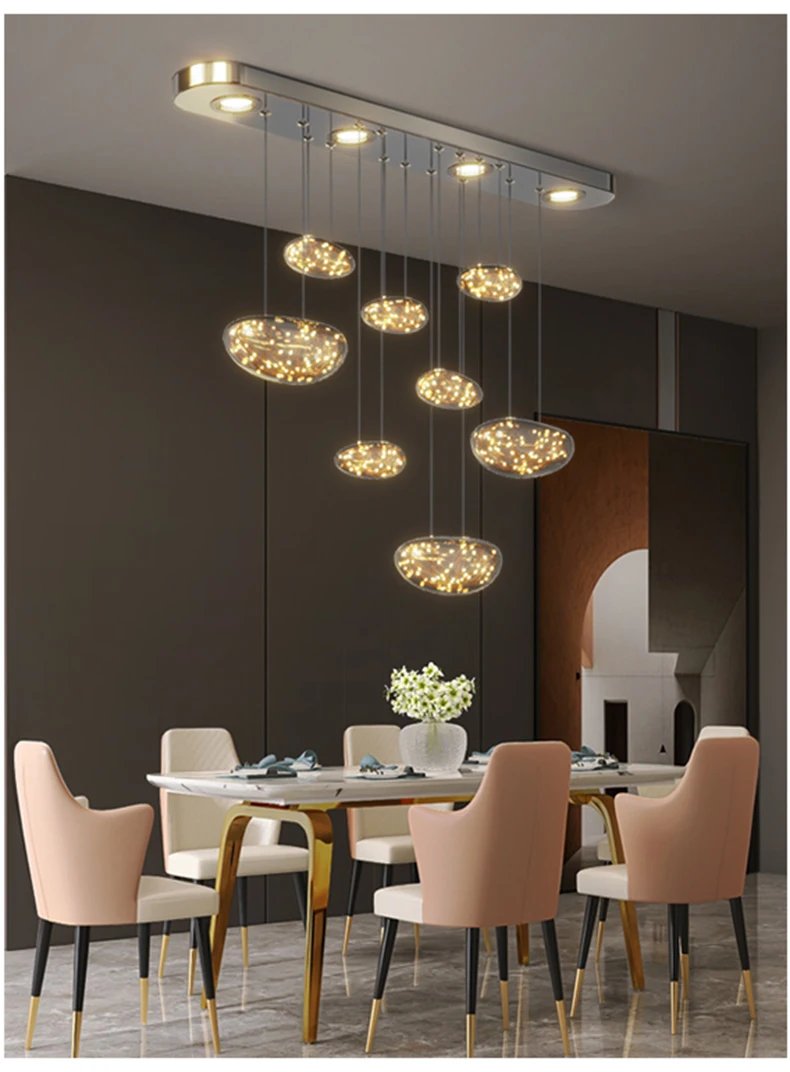 Modern Stars Glass Custom Chandelier Lighting Stair Hanging Light