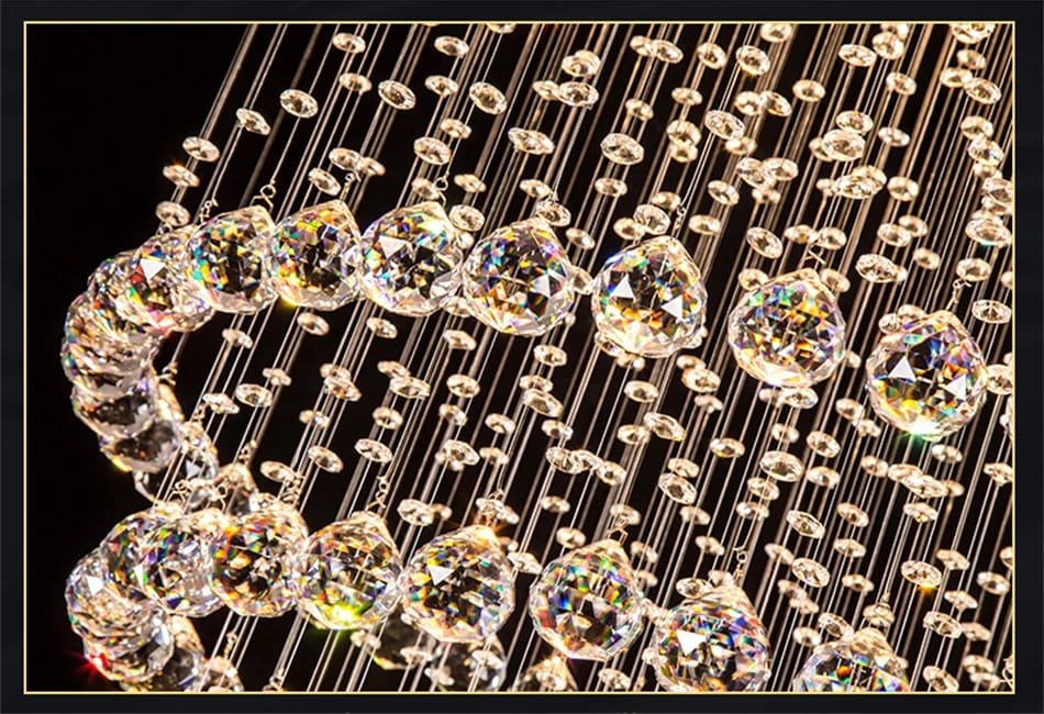 Modern Elegant K9 Crystal Spiral Raindrop Staircase Chandelier Modern Elegant K9 Crystal Spiral Raindrop Staircase Chandelier