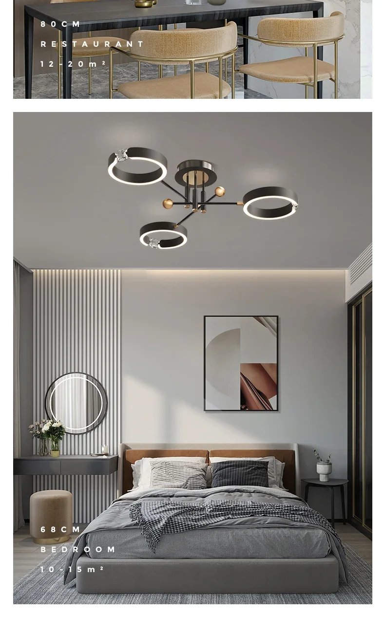 LED Pendant Light Modern Circlar Metal
