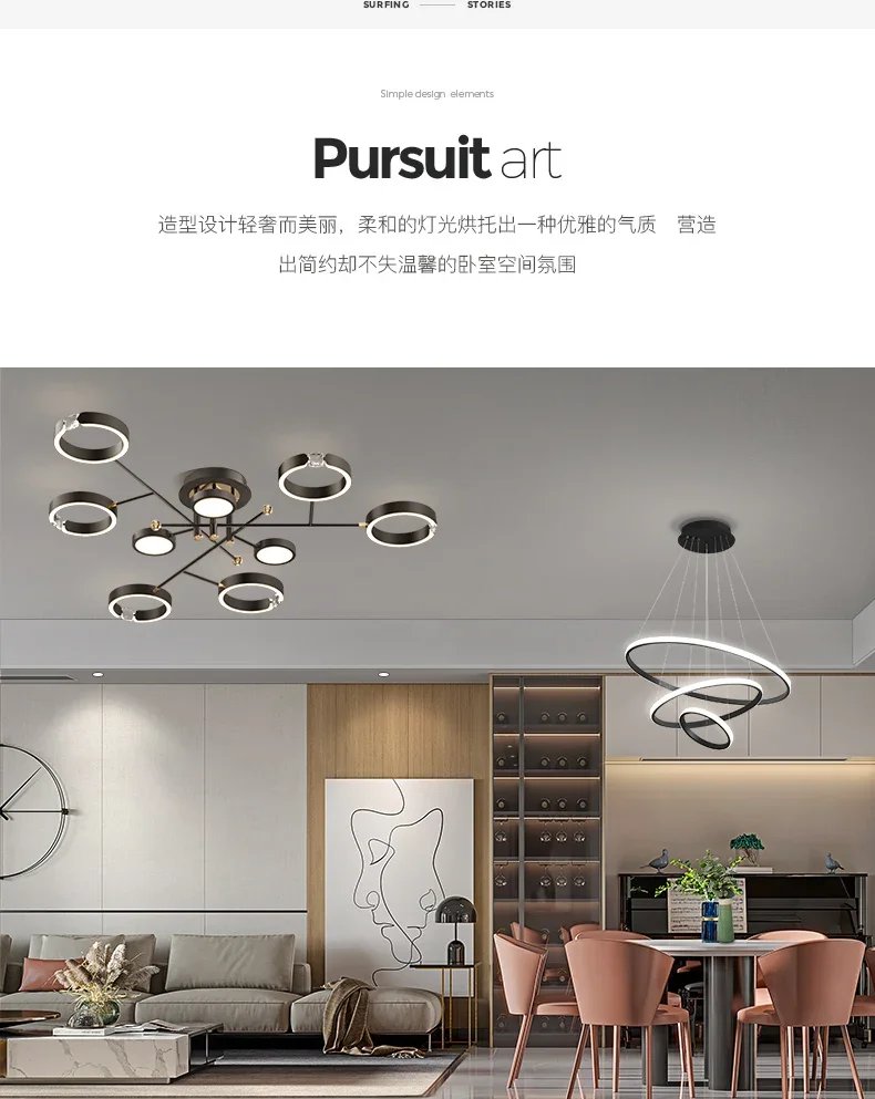LED Pendant Light Modern Circlar Metal