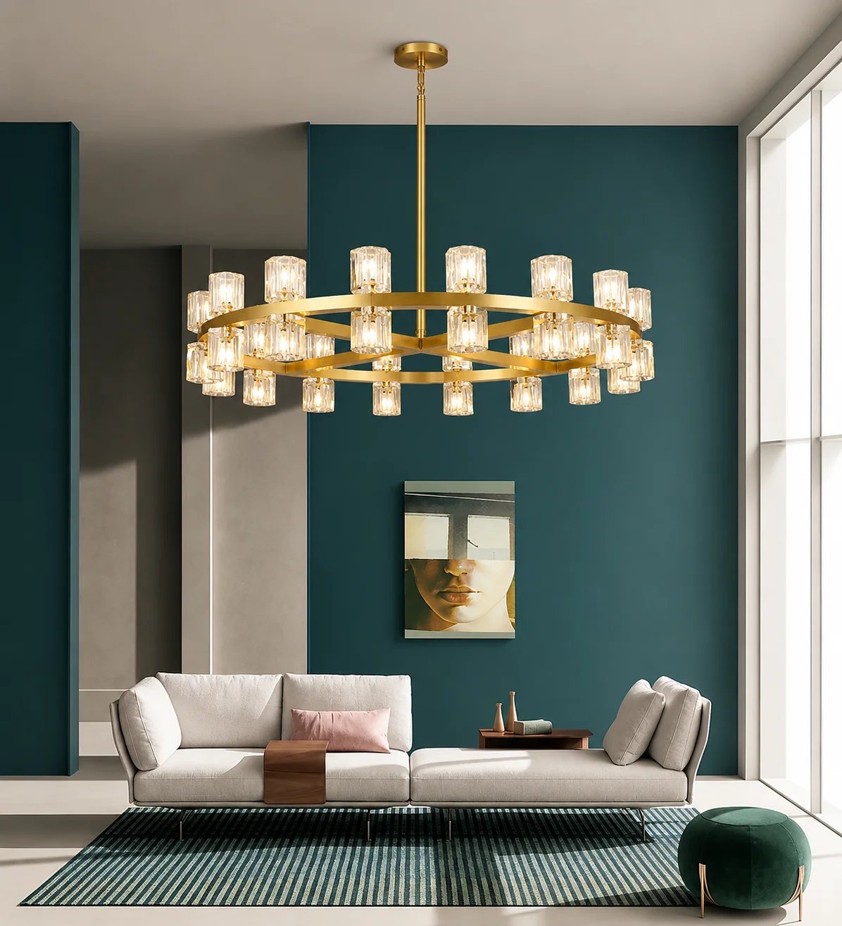 Modern Custom Size Ceiling Glass Chandelier Lighting