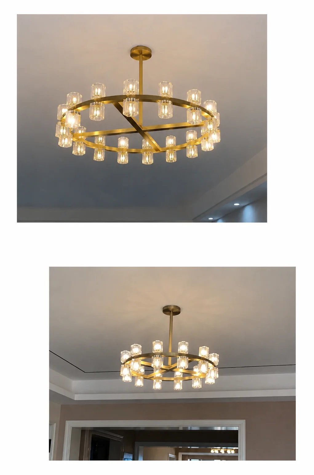Modern Custom Size Ceiling Glass Chandelier Lighting