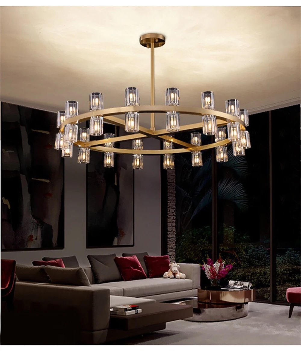 Modern Custom Size Ceiling Glass Chandelier Lighting