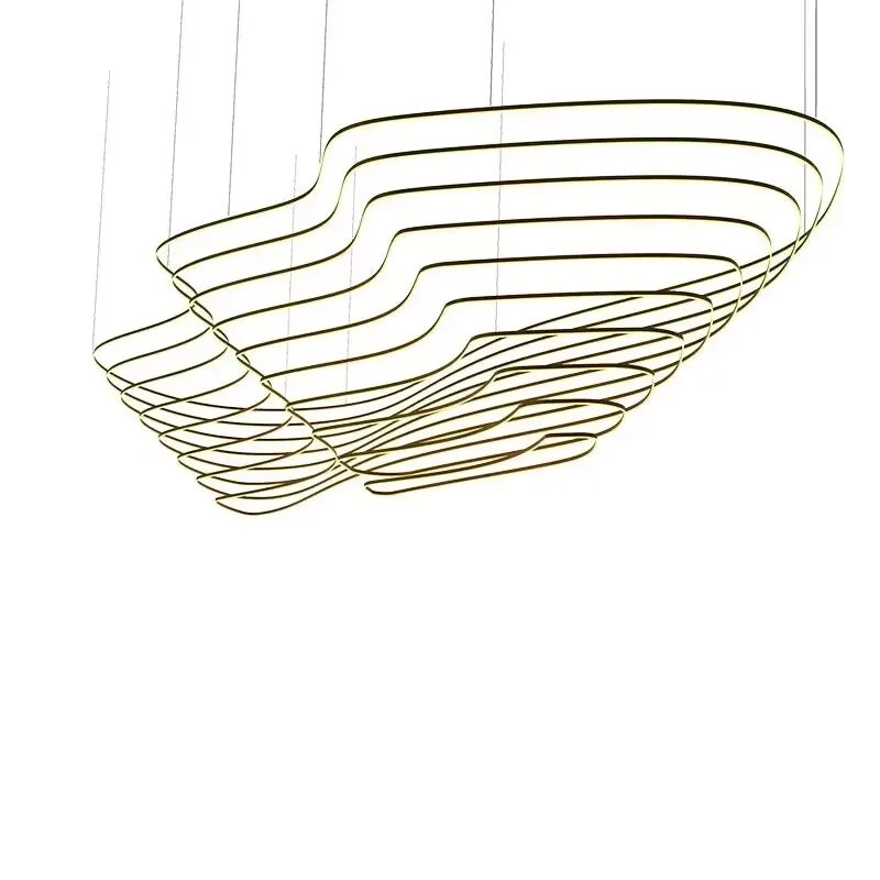 Custom Hotel Chandelier Lobby LED Ring