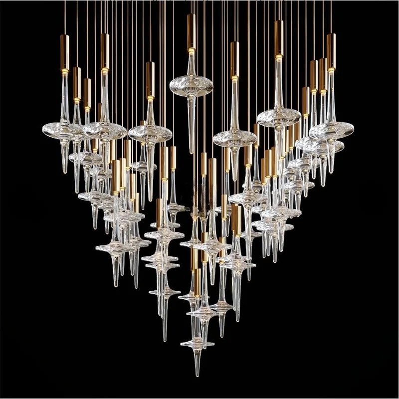 Art Glass Chandelier High-End Fixture for Ceilings