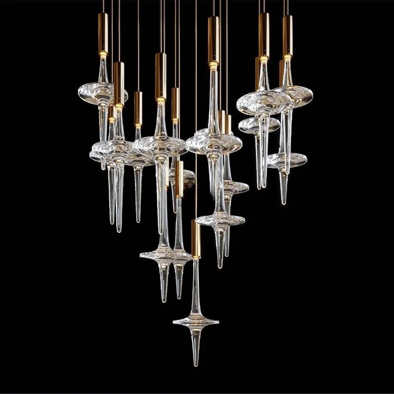 Art Glass Chandelier High-End Fixture for Ceilings