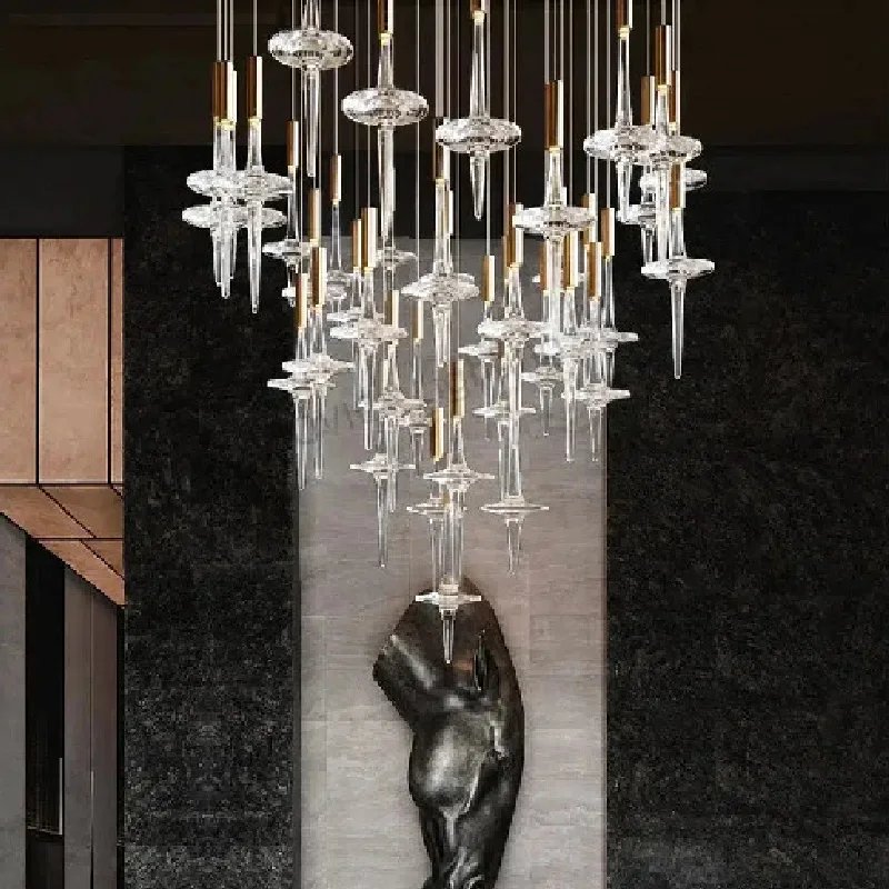 Art Glass Chandelier High-End Fixture for Ceilings