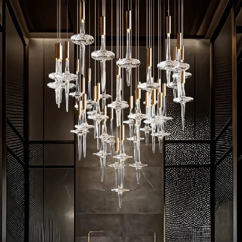 Art Glass Chandelier High-End Fixture for Ceilings