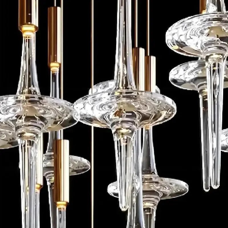 Art Glass Chandelier High-End Fixture for Ceilings