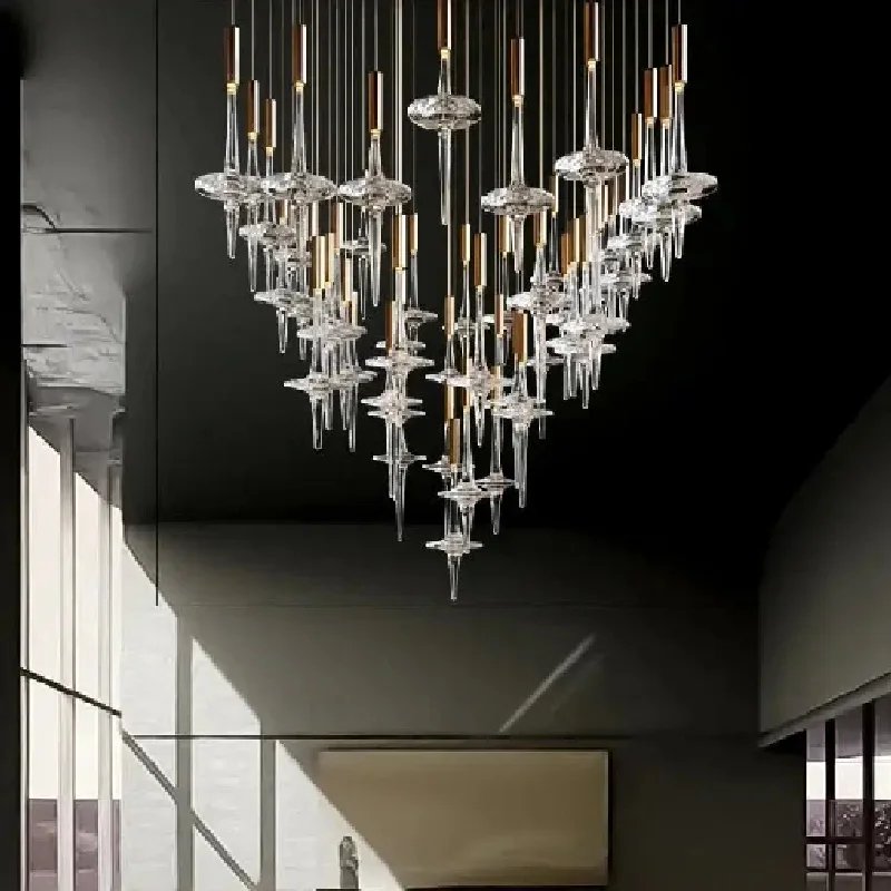 Art Glass Chandelier High-End Fixture for Ceilings