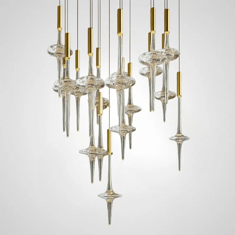 Art Glass Chandelier High-End Fixture for Ceilings