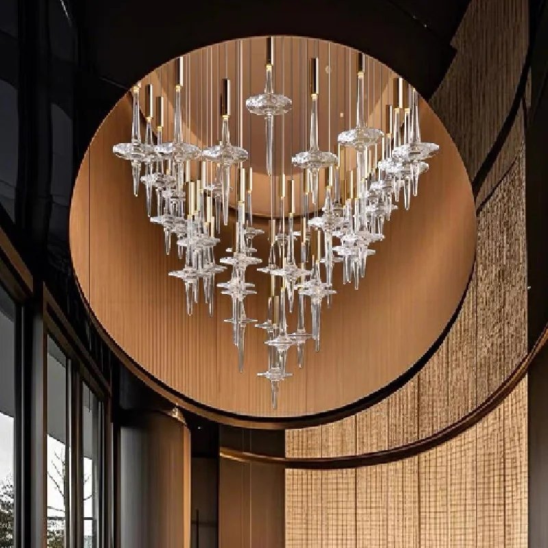 Art Glass Chandelier High-End Fixture for Ceilings