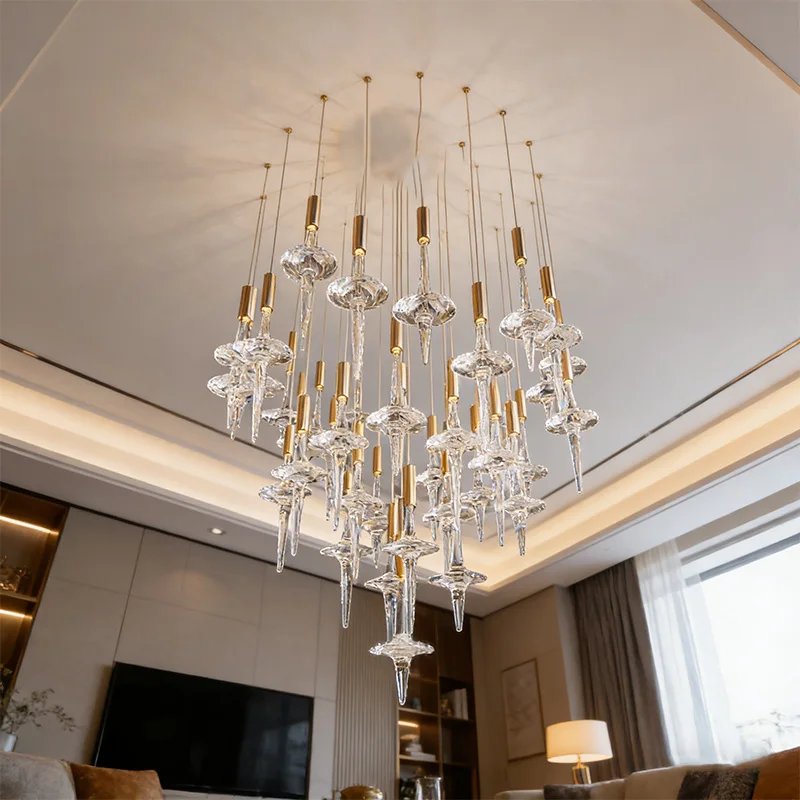 Art Glass Chandelier High-End Fixture for Ceilings