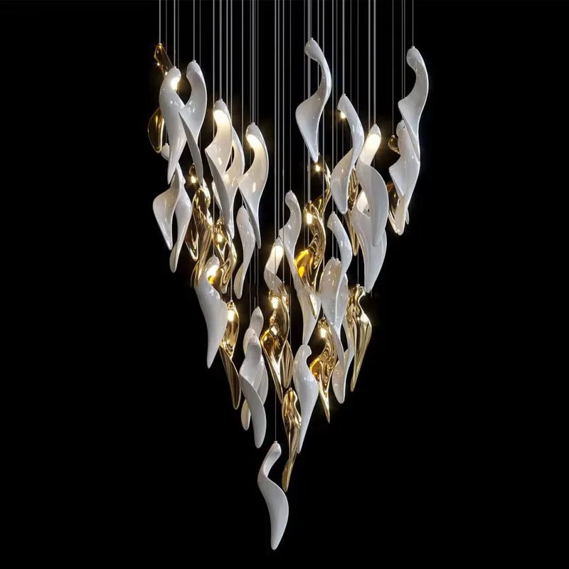 Spiral Custom Pendant Lamp Metal Dimmable Fixture