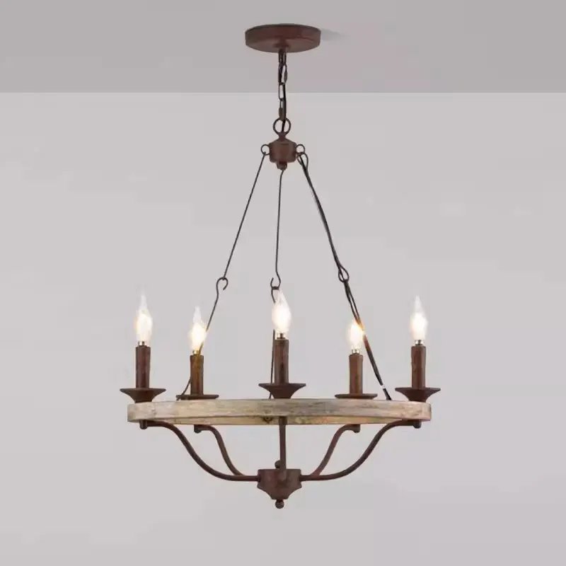 American Wooden Pendent Chandelier Lamp
