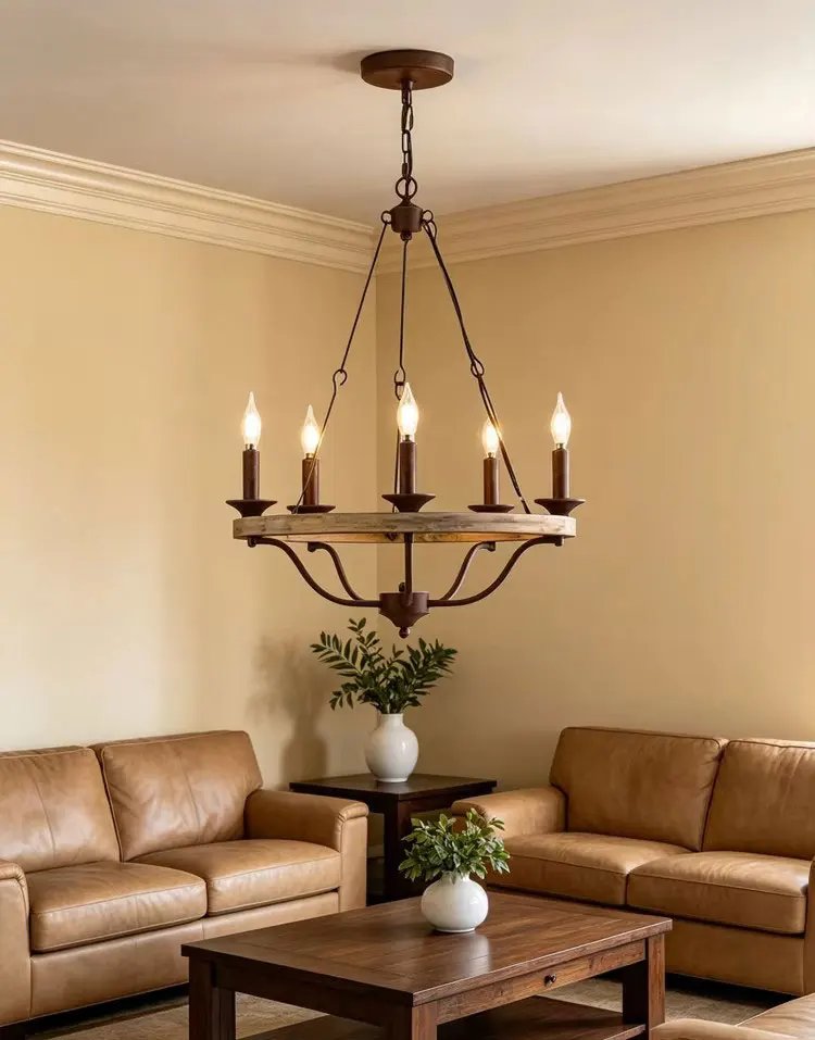 American Wooden Pendent Chandelier Lamp