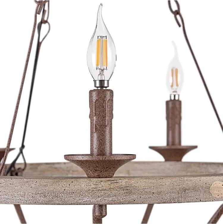 American Wooden Pendent Chandelier Lamp