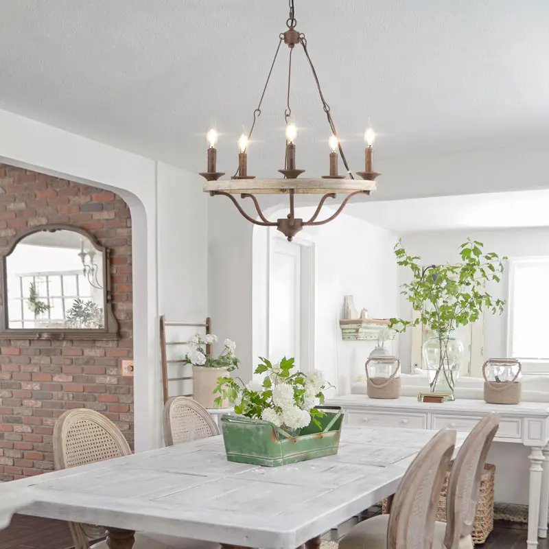 American Wooden Pendent Chandelier Lamp